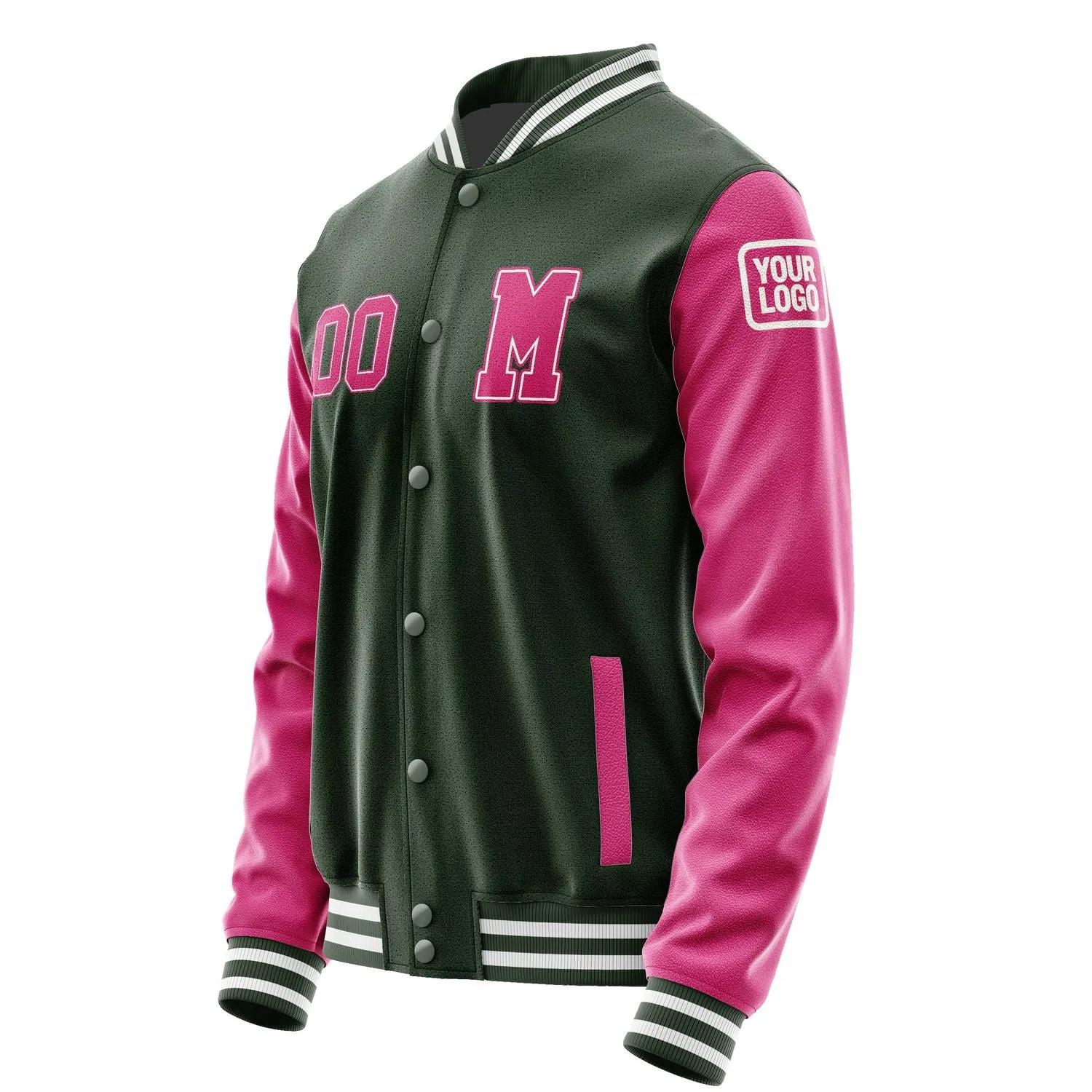 Custom Dark Green Pink Jacket sold by Tailorly product image thumbnail 2