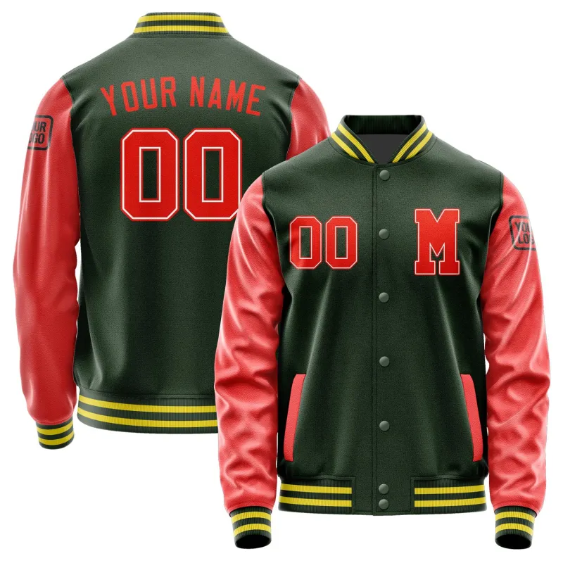 Custom Dark Green Orange Red Jacket sold by Tailorly