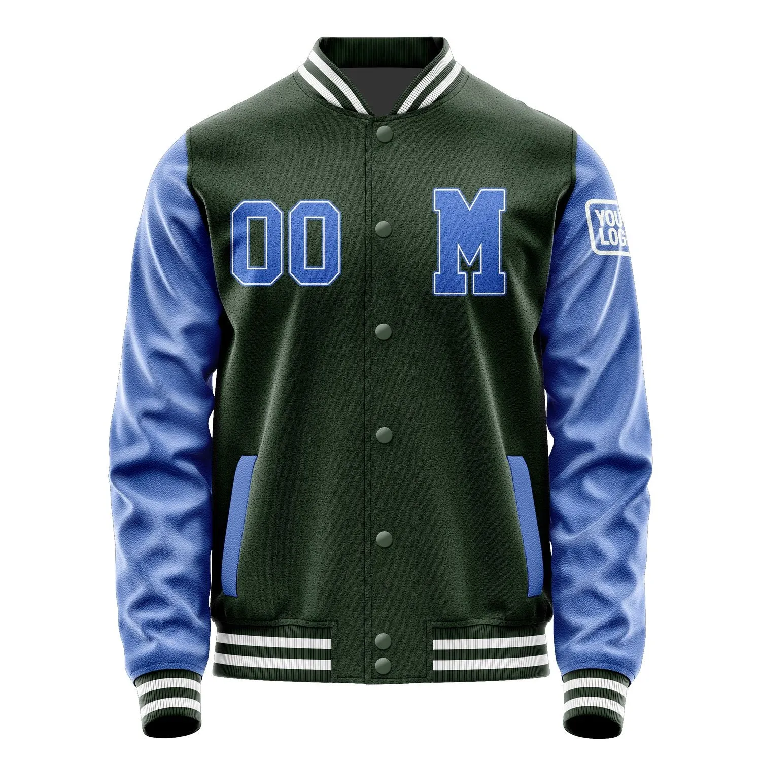 Custom Dark Green Sky Blue Jacket sold by Tailorly product image thumbnail 4