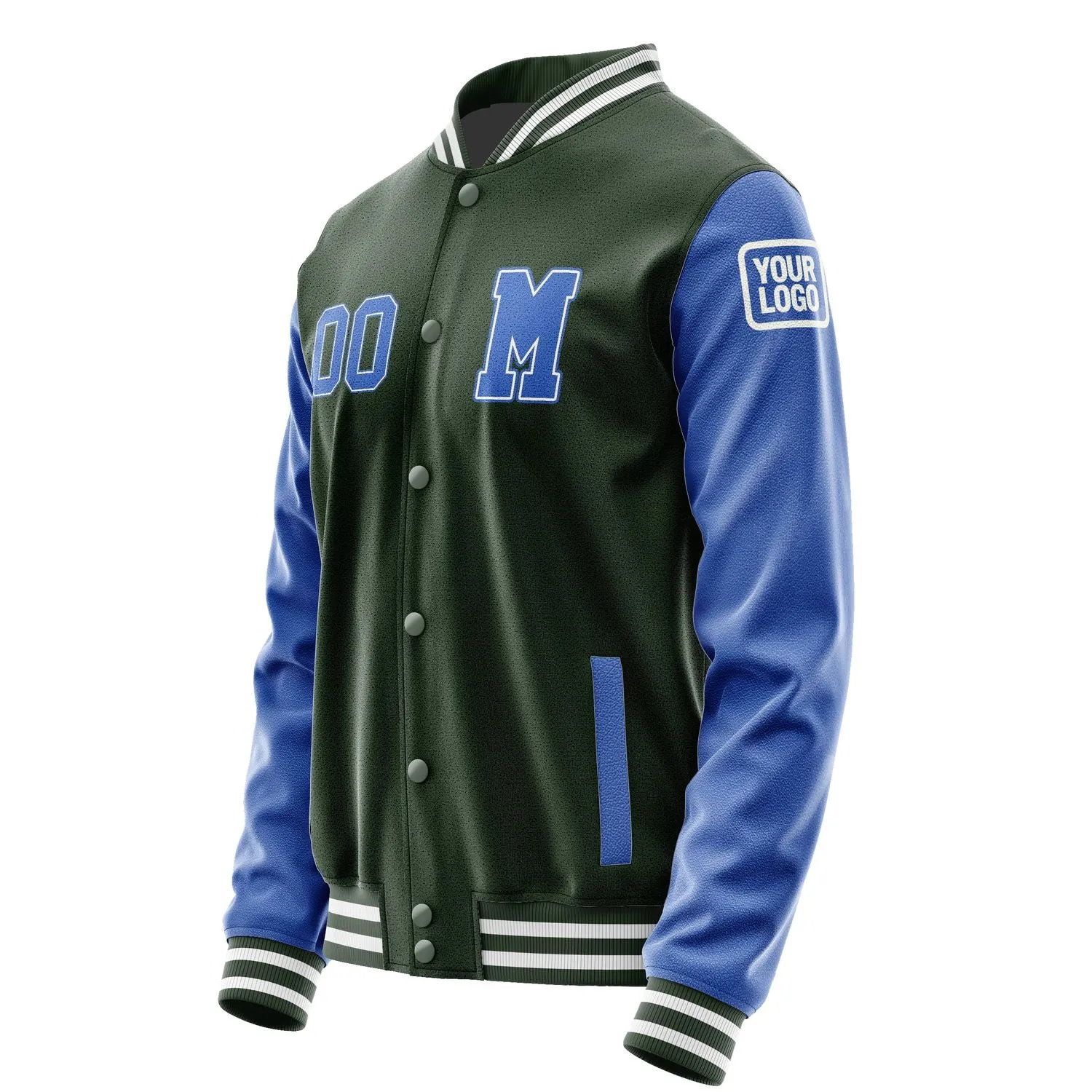 Custom Dark Green Sky Blue Jacket sold by Tailorly product image thumbnail 2
