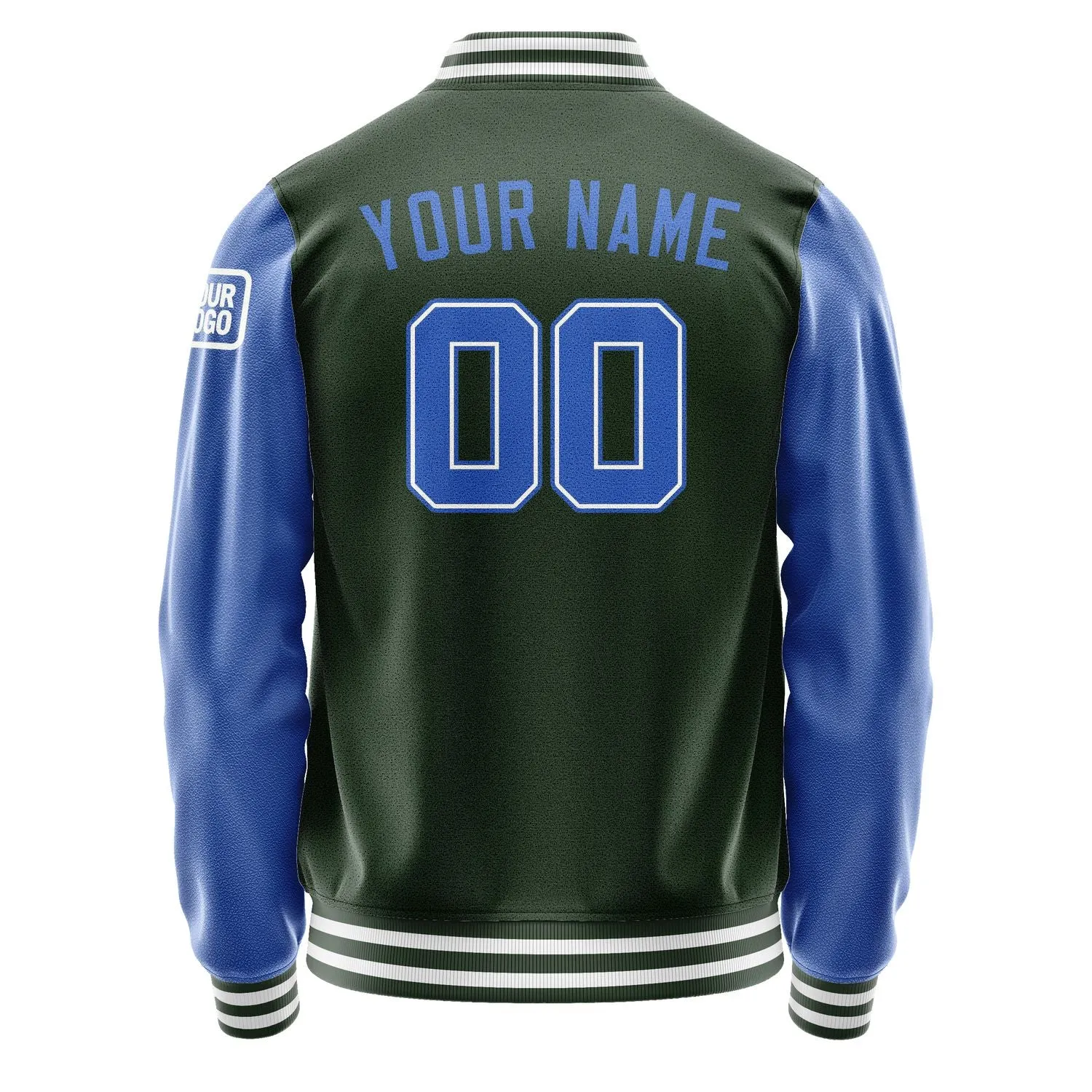 Custom Dark Green Sky Blue Jacket sold by Tailorly product image thumbnail 3