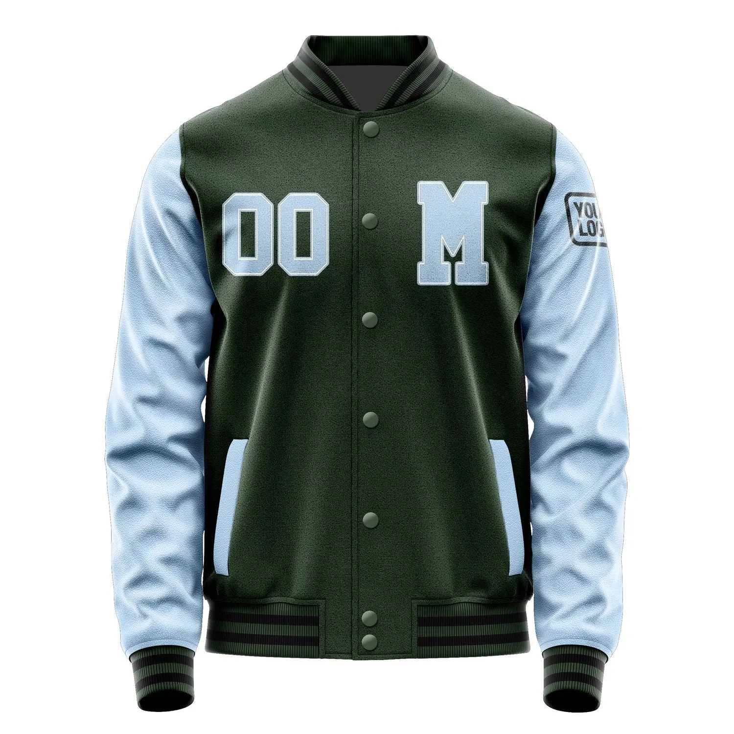 Custom Dark Green Light Blue Jacket sold by Tailorly product image thumbnail 4