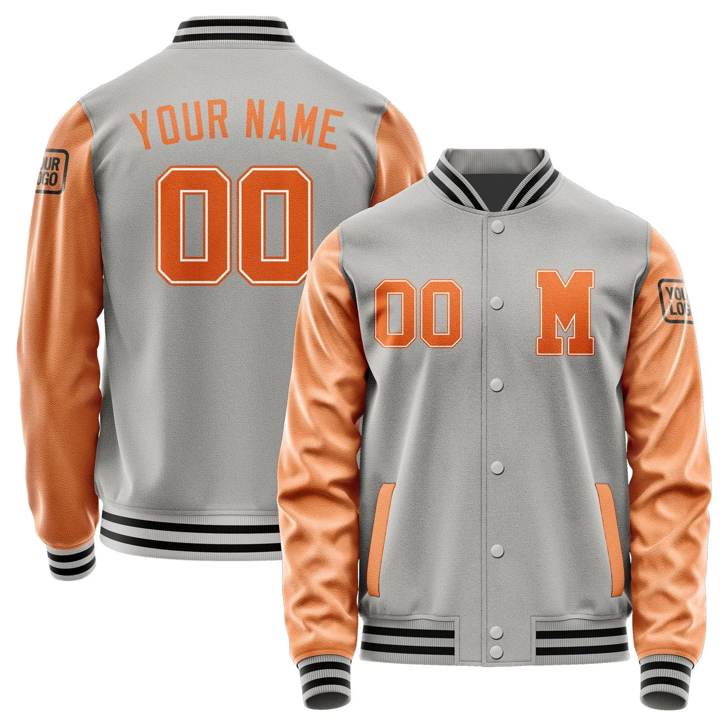 Custom Gray Orange Jacket sold by Tailorly