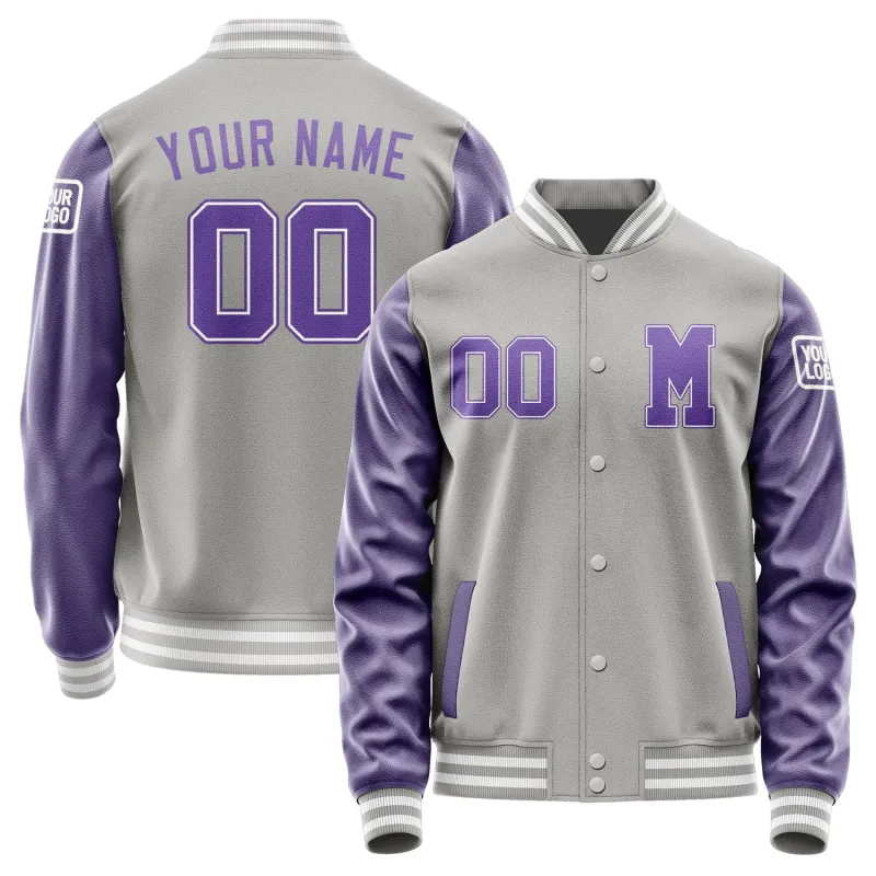 Custom Gray Light Purple Jacket sold by Tailorly