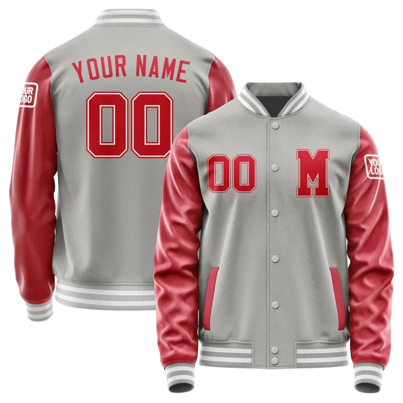 Custom Gray Red Jacket sold by Tailorly