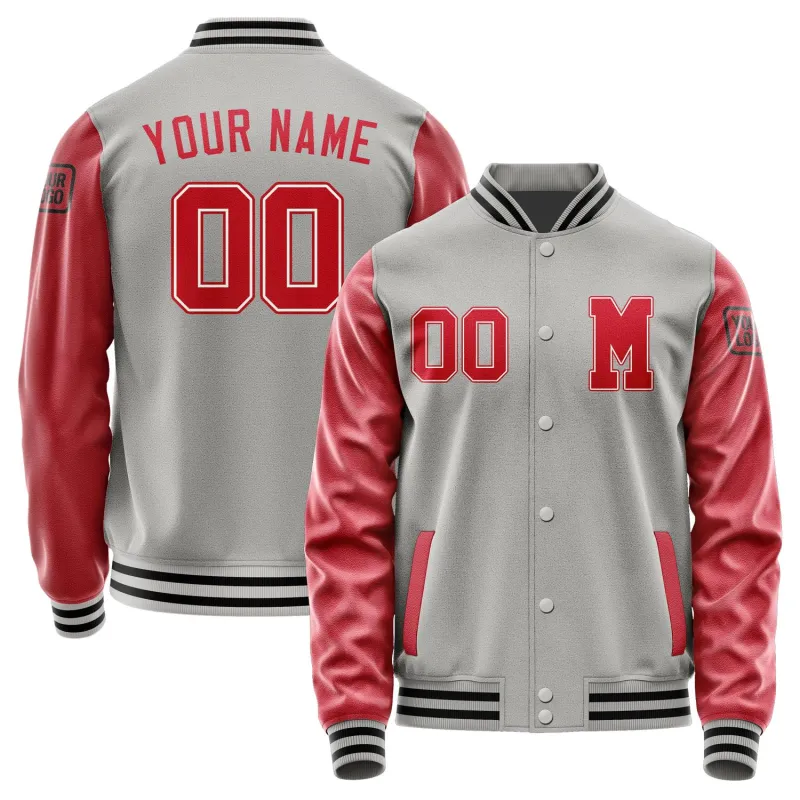Custom Gray Red Jacket sold by Tailorly