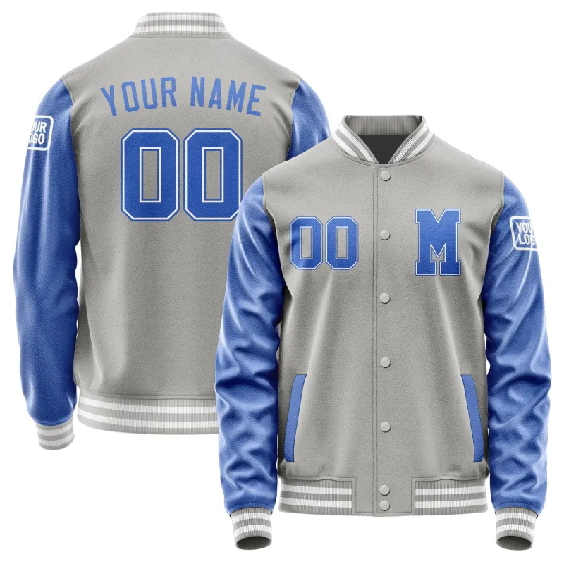 Custom Gray Sky Blue Jacket sold by Tailorly