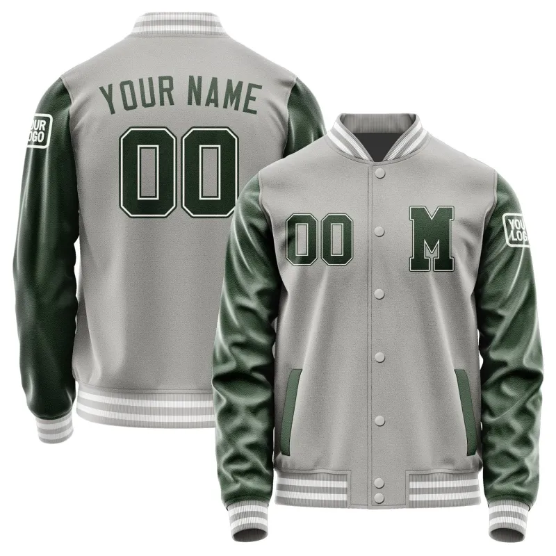 Custom Gray Dark Green Jacket sold by Tailorly