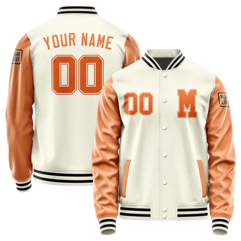 Custom Cream Orange Jacket sold by Tailorly