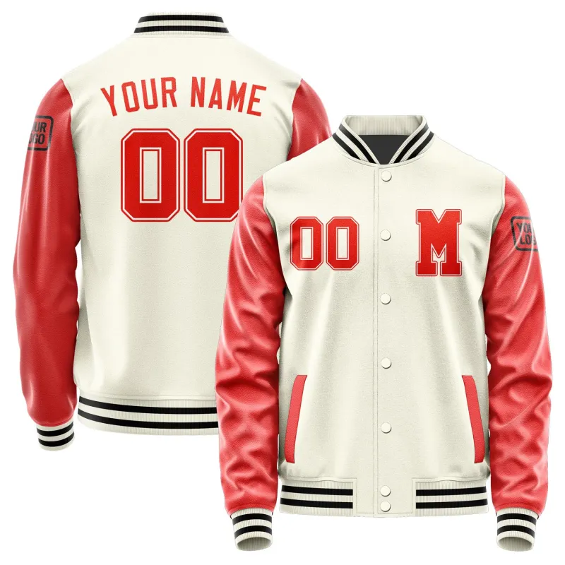Custom Cream Orange Red Jacket sold by Tailorly