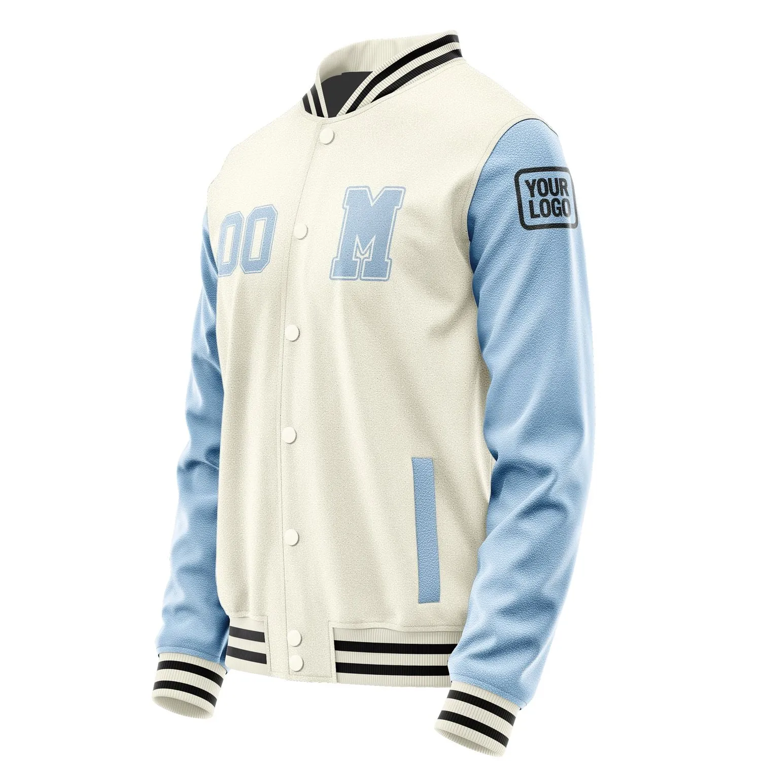 Custom Cream Light Blue Jacket sold by Tailorly product image thumbnail 2