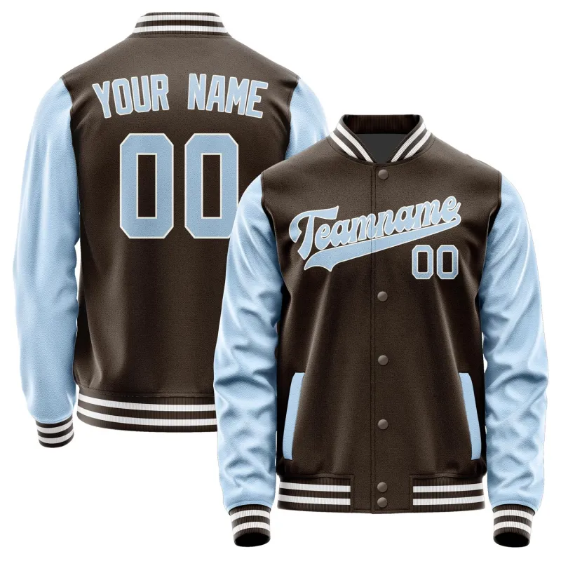 Custom Brown Light Blue Jacket sold by Tailorly