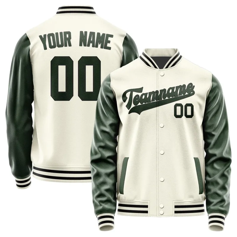 Custom Cream Dark Green Jacket sold by Tailorly