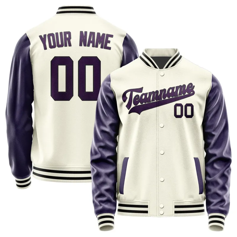 Custom Cream Purple Jacket sold by Tailorly