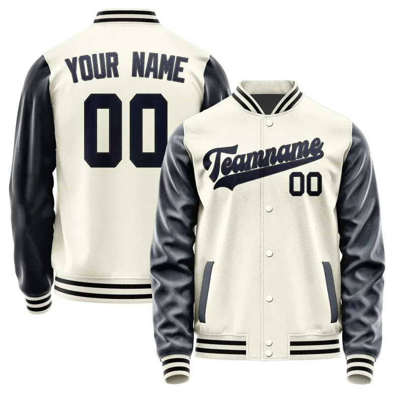 Custom Cream Navy Jacket sold by Tailorly