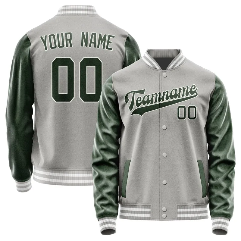 Custom Gray Dark Green Jacket sold by Tailorly