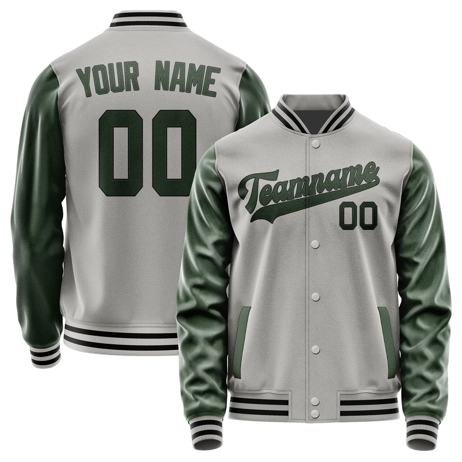Custom Gray Dark Green Jacket sold by Tailorly