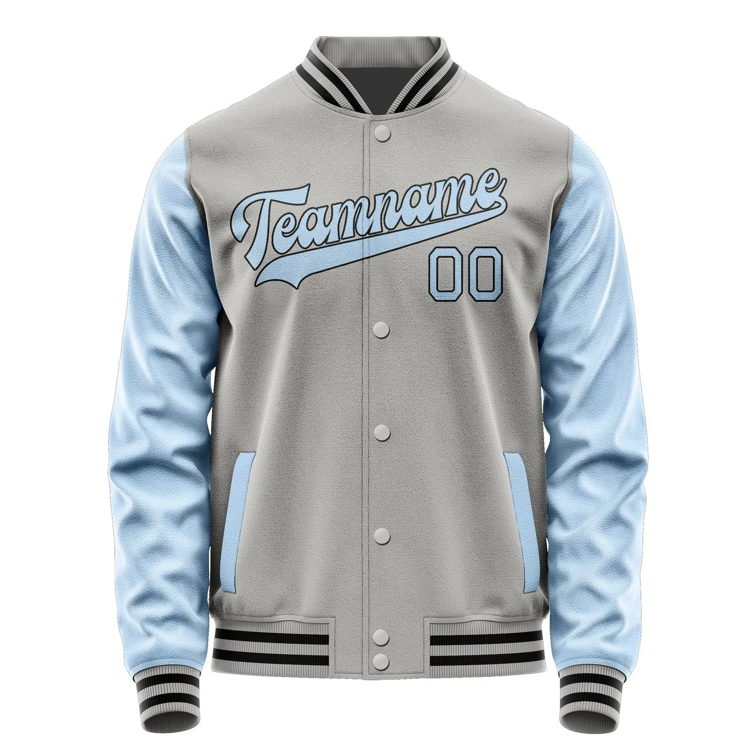 Custom Gray Light Blue Jacket sold by Tailorly product image thumbnail 4