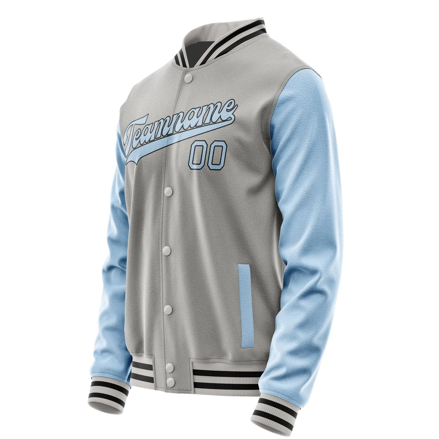 Custom Gray Light Blue Jacket sold by Tailorly product image thumbnail 2
