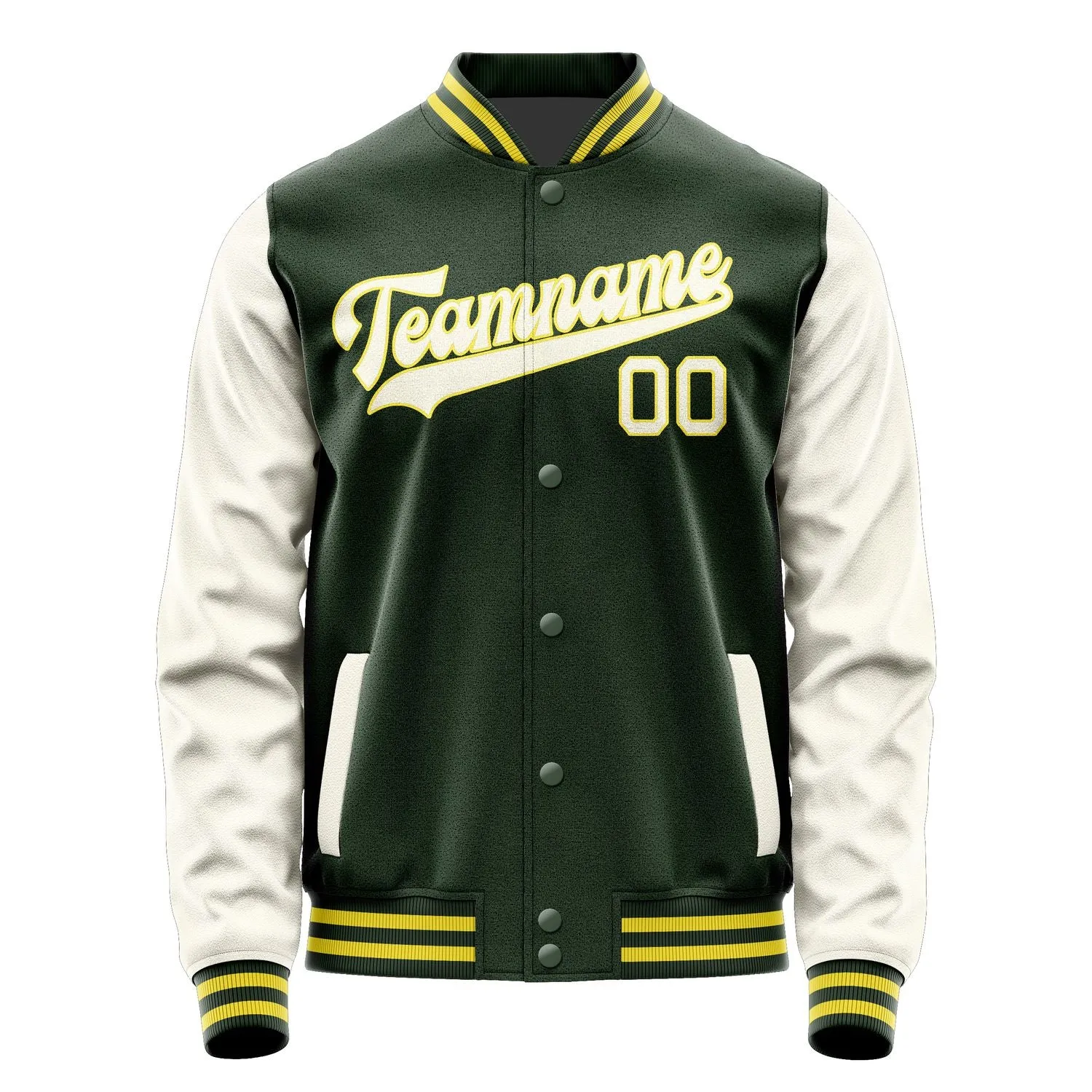 Custom Dark Green Cream Jacket sold by Tailorly product image thumbnail 4