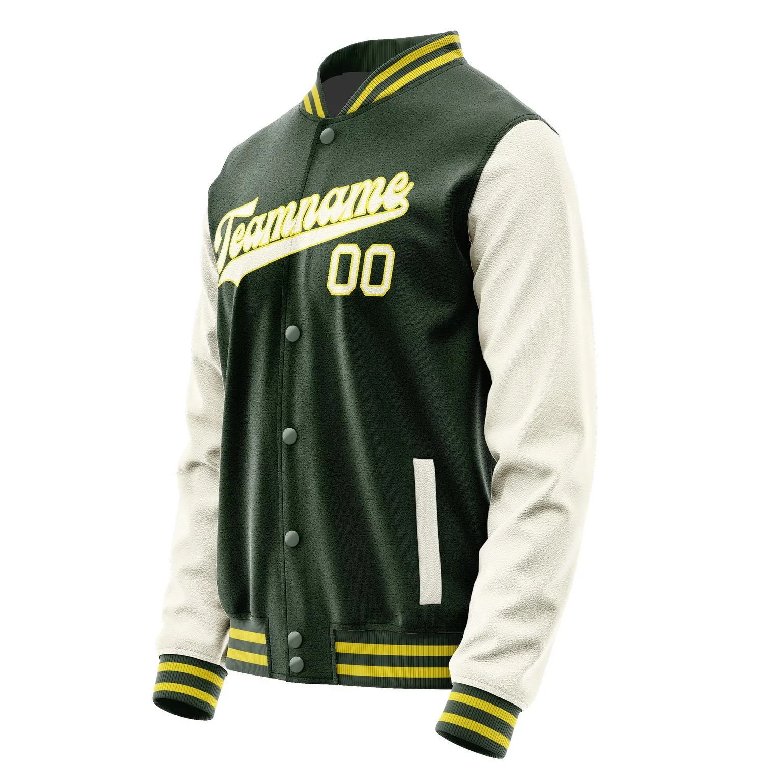 Custom Dark Green Cream Jacket sold by Tailorly product image thumbnail 2