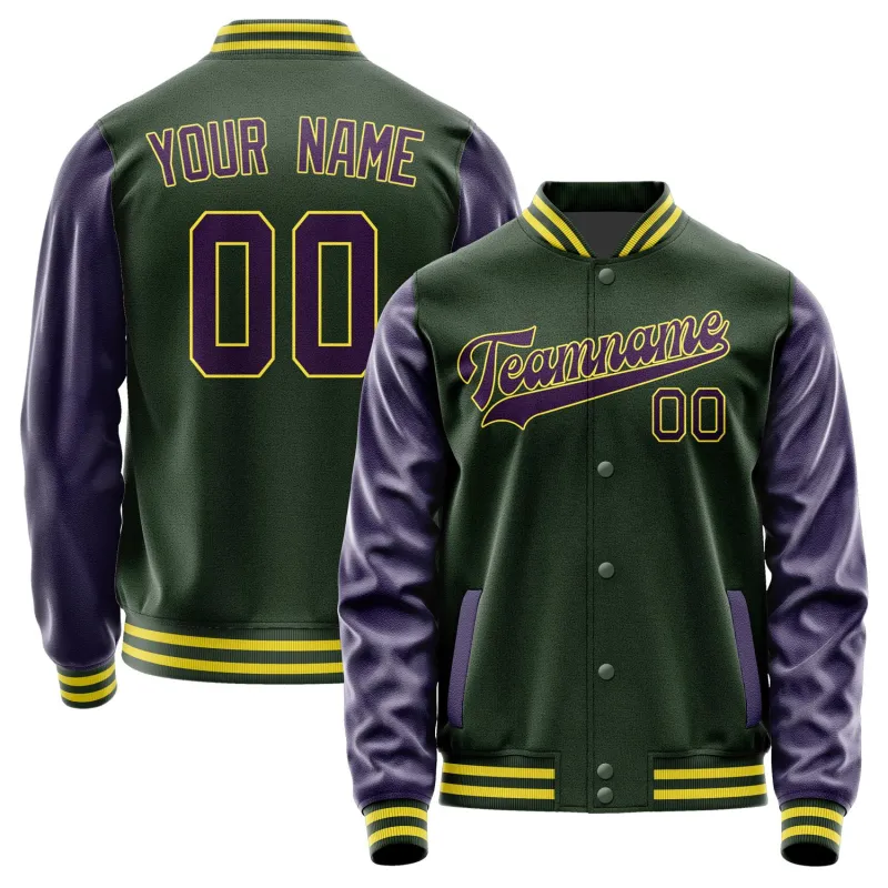 Custom Dark Green Purple Jacket sold by Tailorly