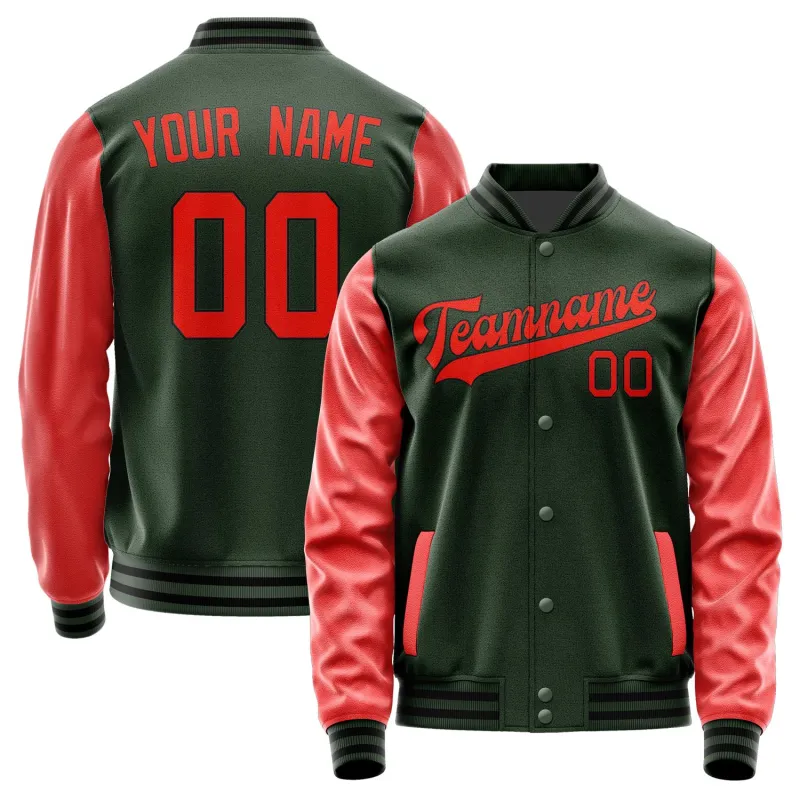Custom Dark Green Orange Red Jacket sold by Tailorly