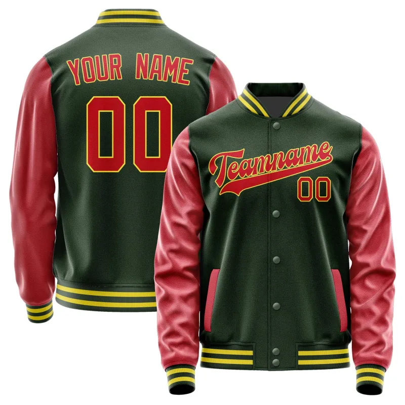 Custom Dark Green Red Jacket sold by Tailorly