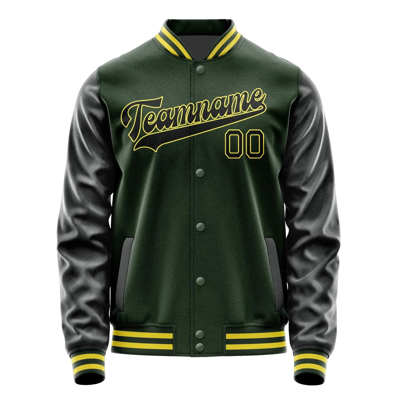 Custom Dark Green Black Jacket sold by Tailorly product image thumbnail 4