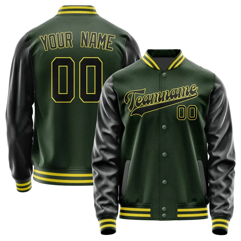 Custom Dark Green Black Jacket sold by Tailorly