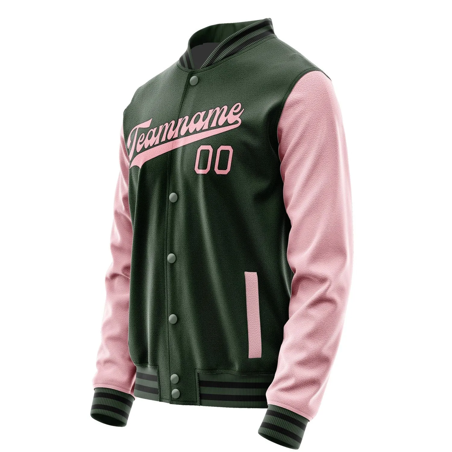 Custom Dark Green Light Pink Jacket sold by Tailorly product image thumbnail 2