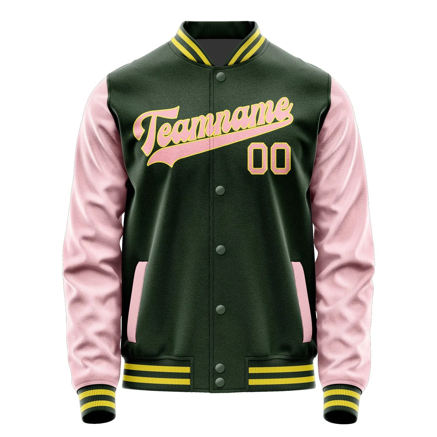 Custom Dark Green Light Pink Jacket sold by Tailorly product image thumbnail 4