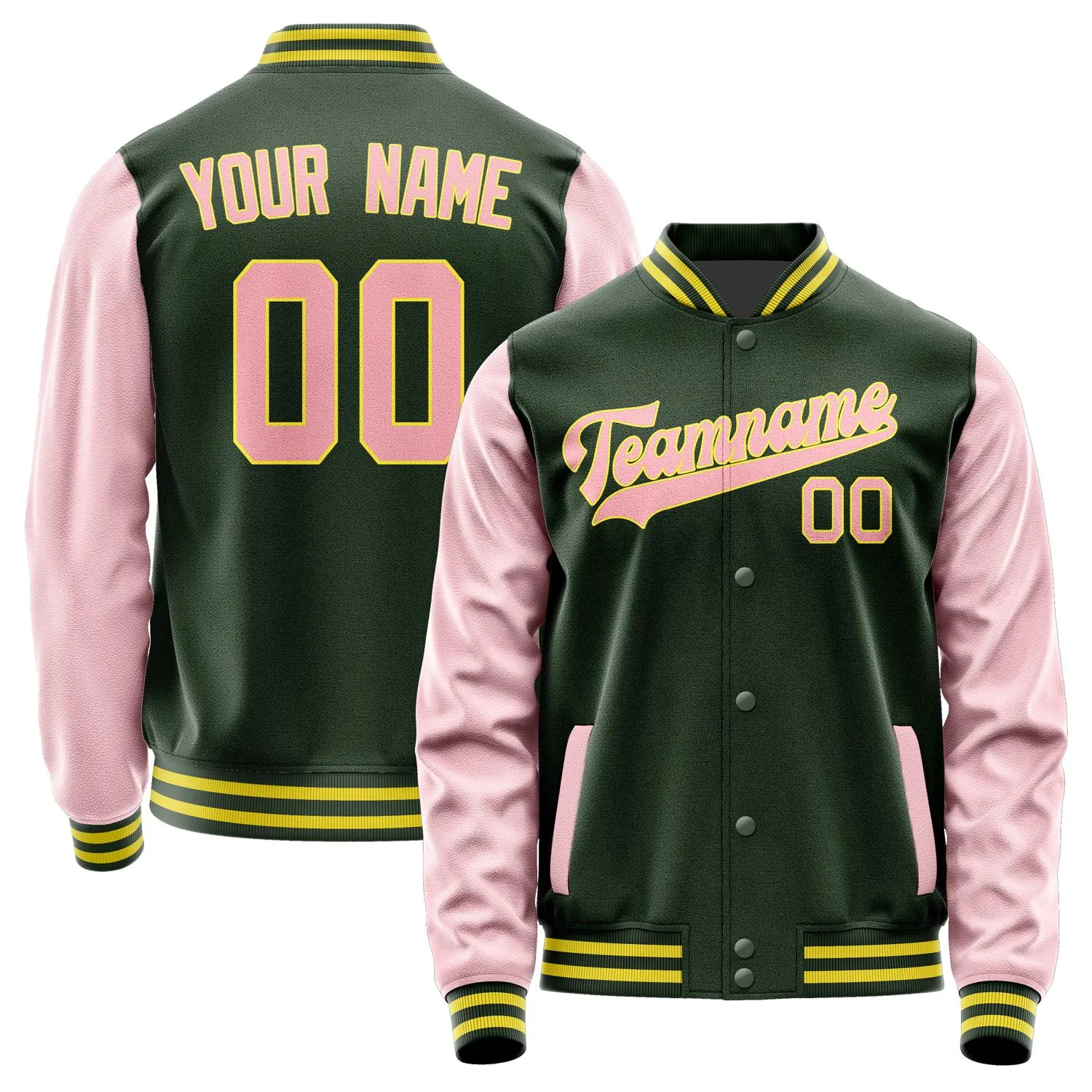 Custom Dark Green Light Pink Jacket sold by Tailorly