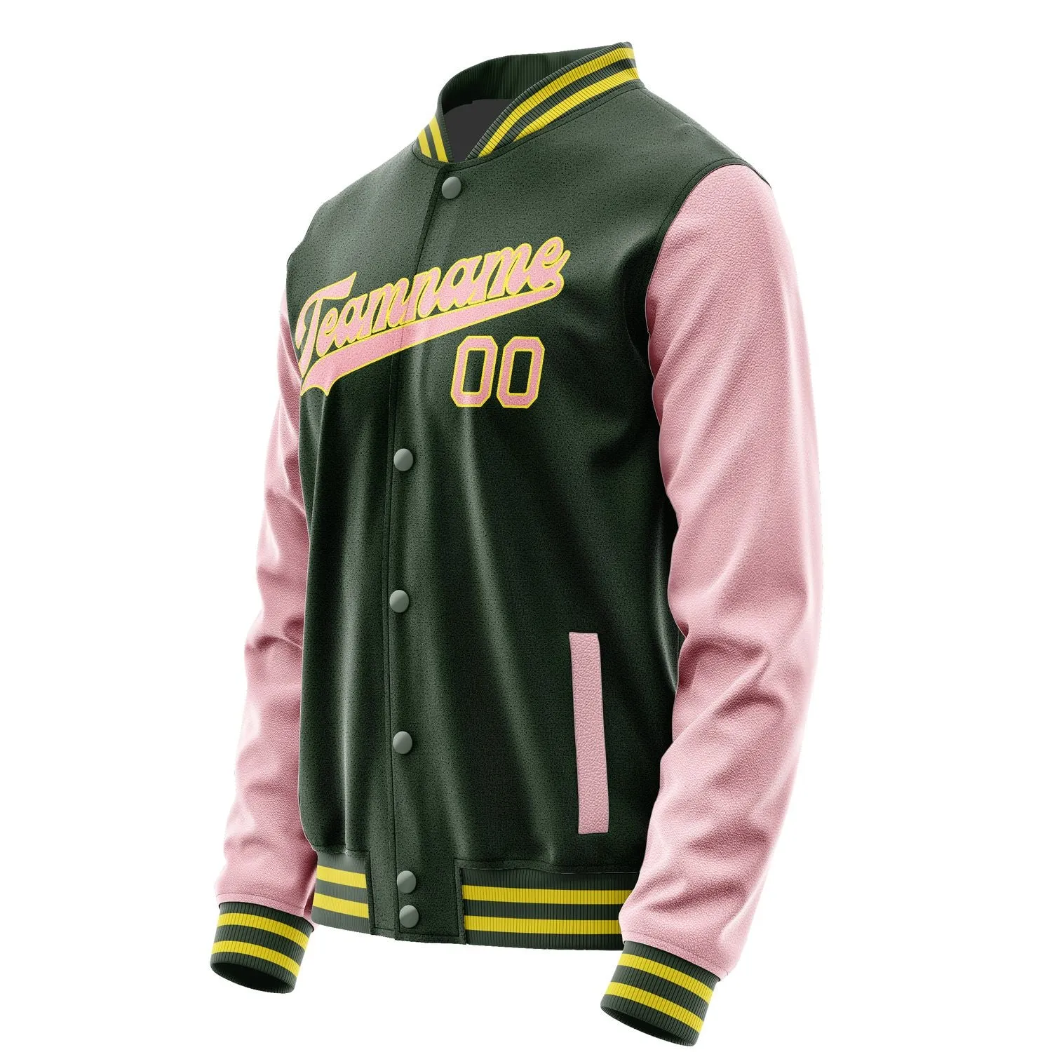 Custom Dark Green Light Pink Jacket sold by Tailorly product image thumbnail 2
