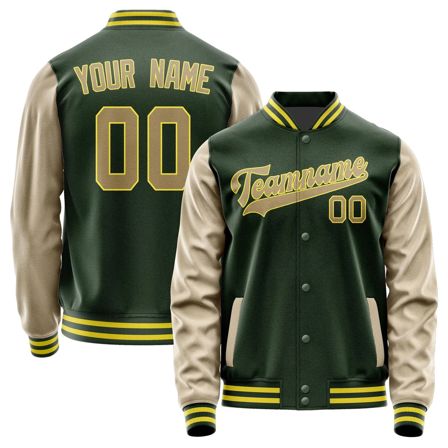 Custom Dark Green Light Khaki Jacket sold by Tailorly