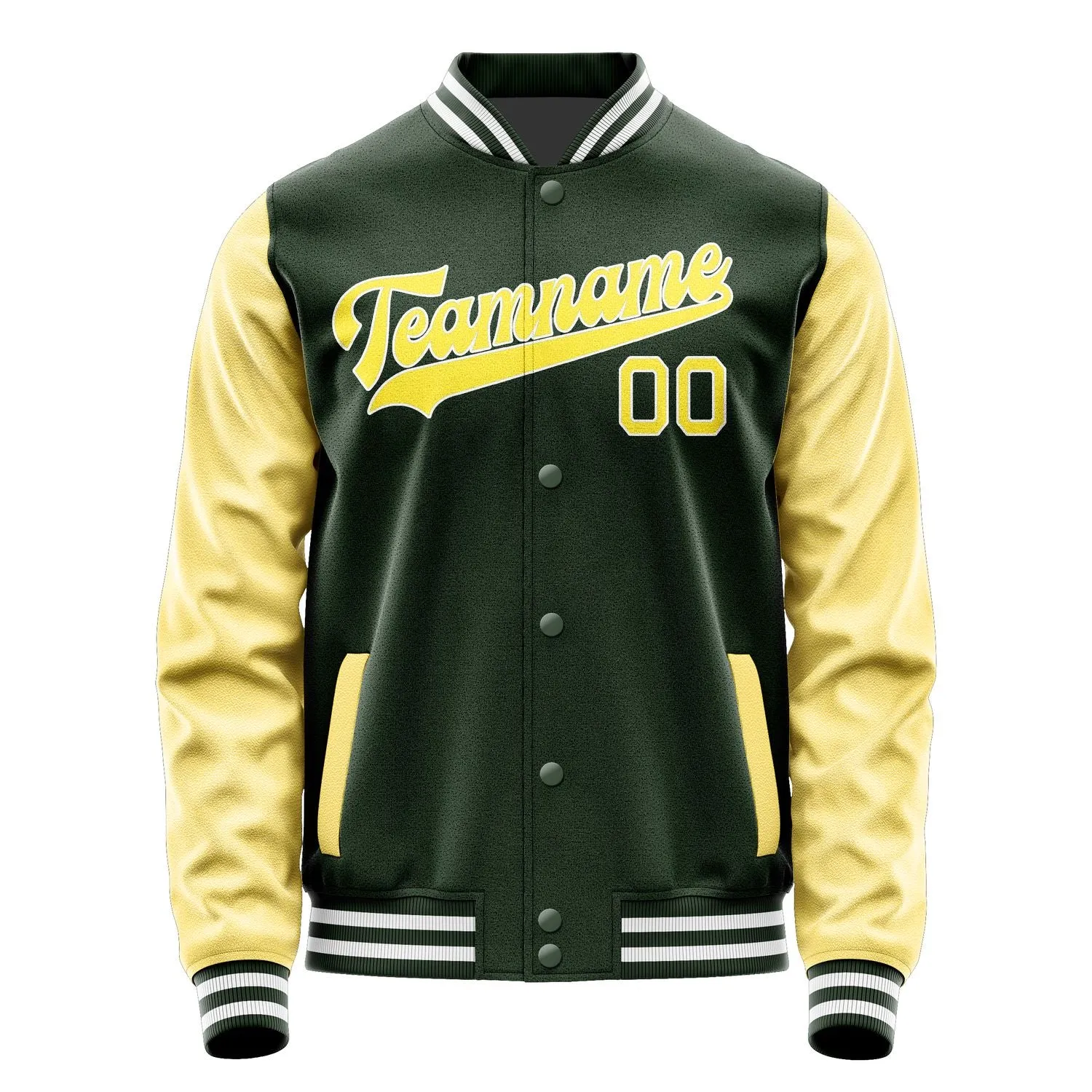 Custom Dark Green Light Yellow Jacket sold by Tailorly product image thumbnail 4
