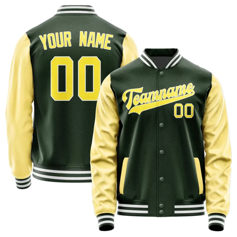 Custom Dark Green Light Yellow Jacket sold by Tailorly