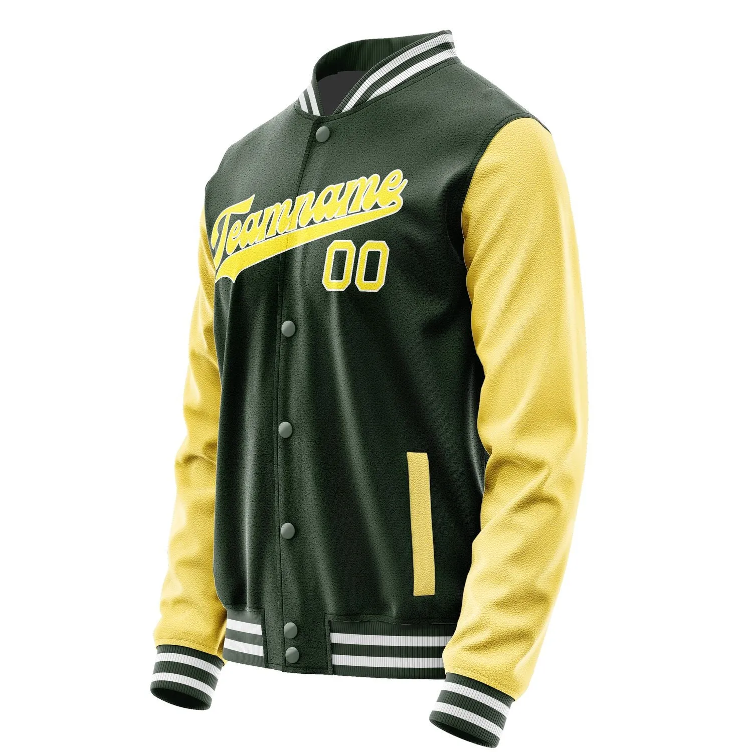 Custom Dark Green Light Yellow Jacket sold by Tailorly product image thumbnail 2