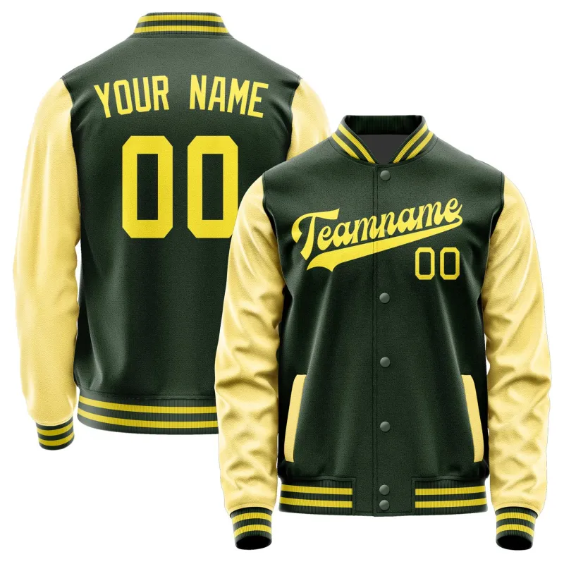 Custom Dark Green Light Yellow Jacket sold by Tailorly