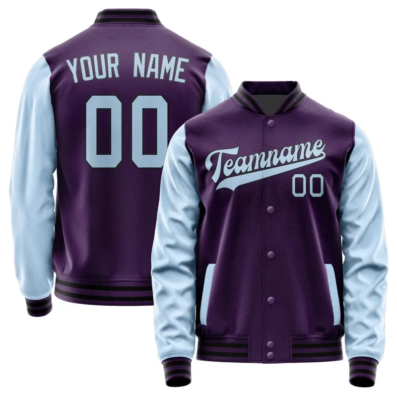 Custom Purple Light Blue Jacket sold by Tailorly