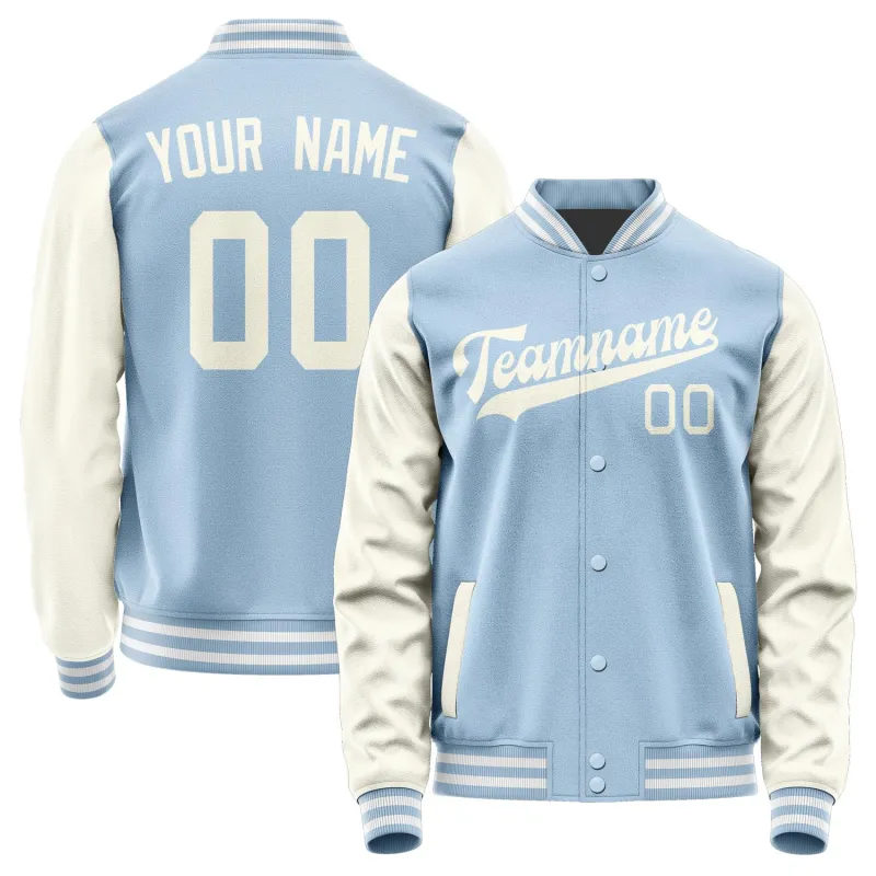 Custom Light Blue Cream Jacket sold by Tailorly