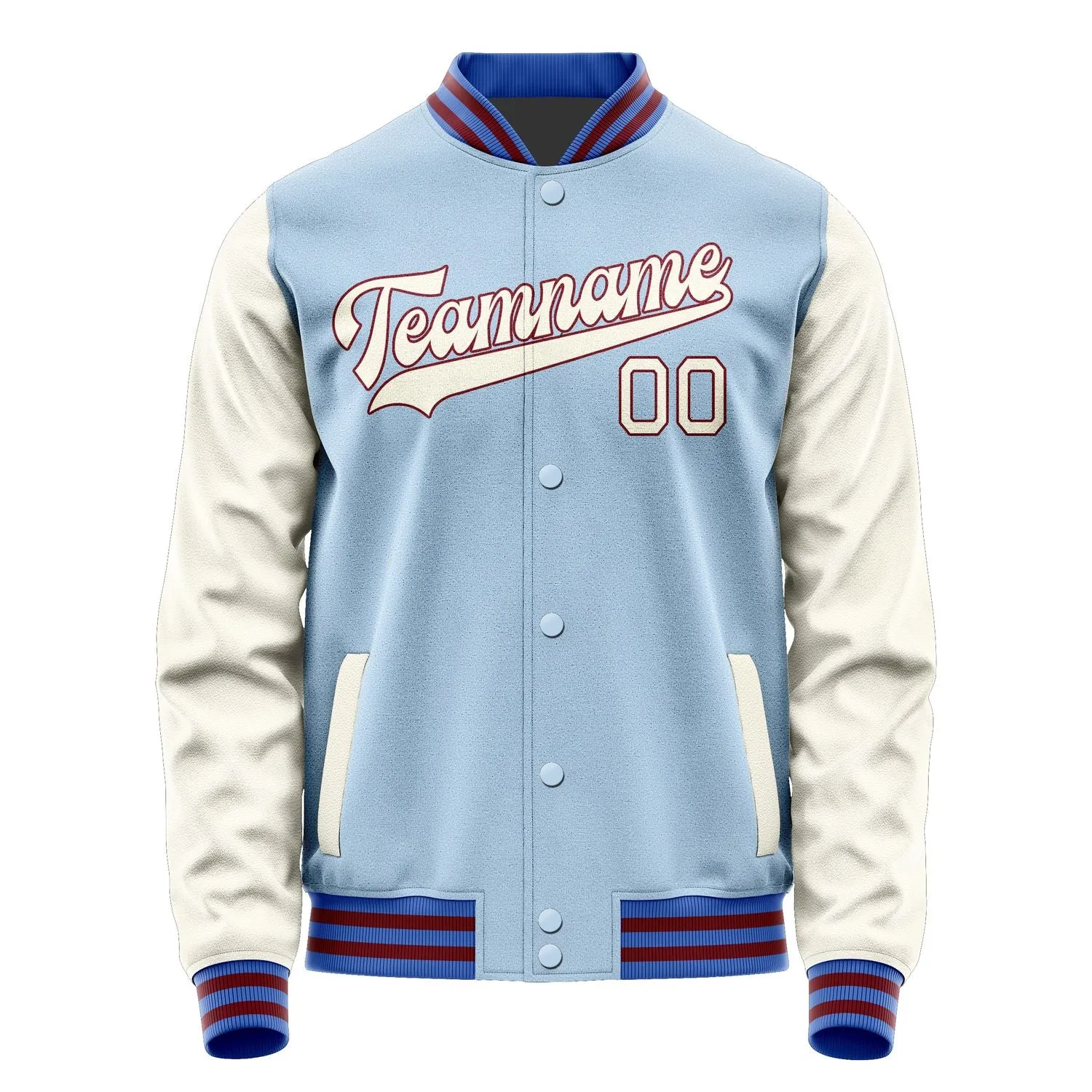 Custom Light Blue Cream Jacket sold by Tailorly product image thumbnail 4