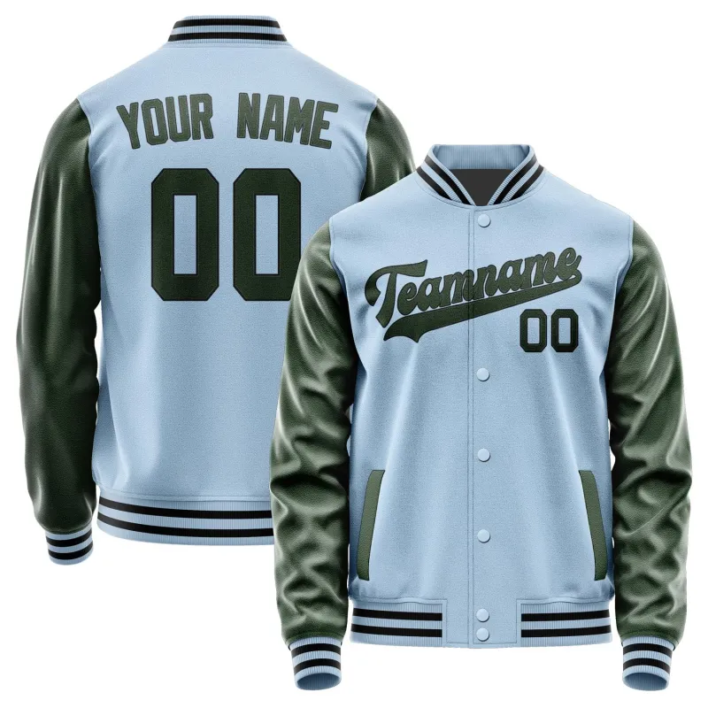 Custom Light Blue Dark Green Jacket sold by Tailorly