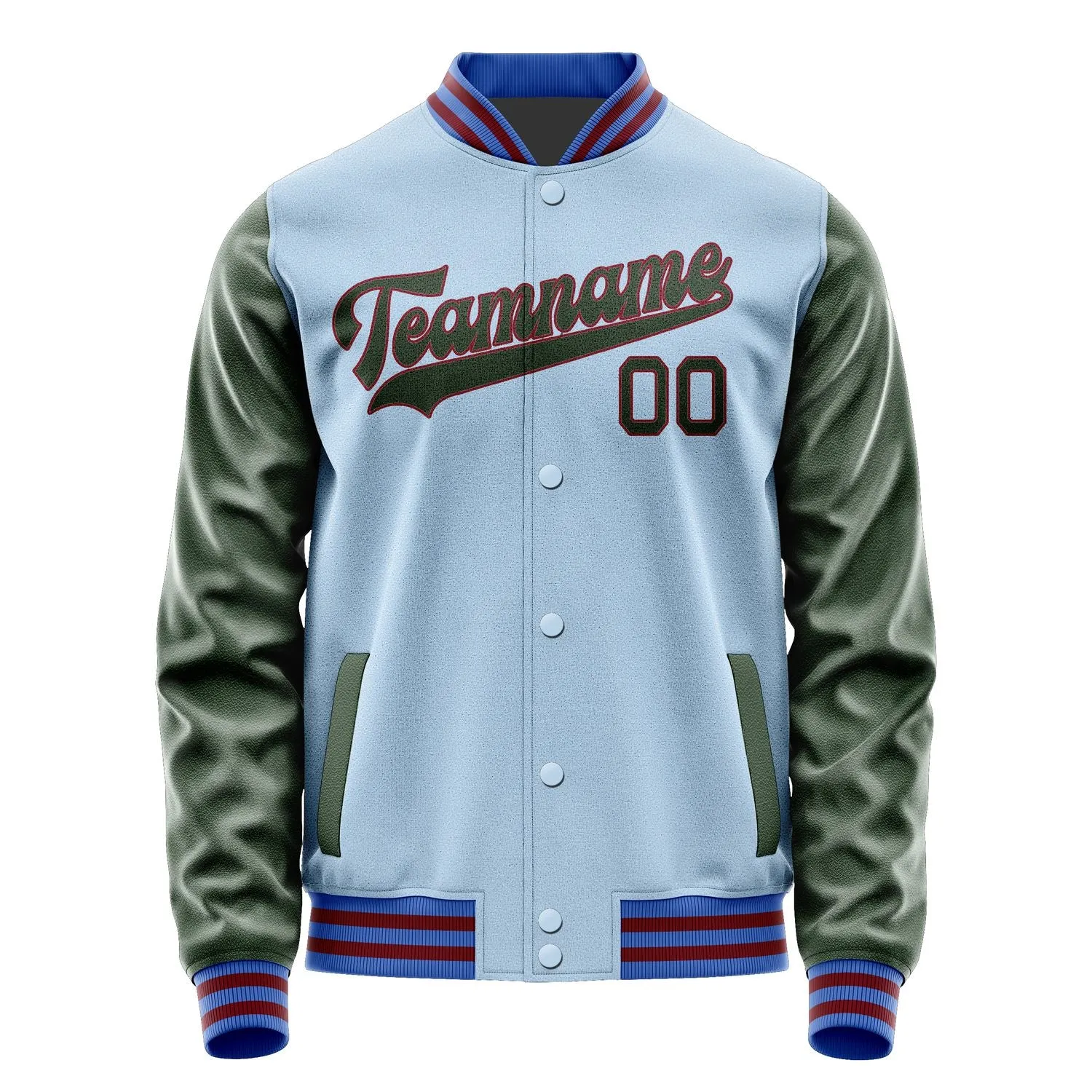 Custom Light Blue Dark Green Jacket sold by Tailorly product image thumbnail 4
