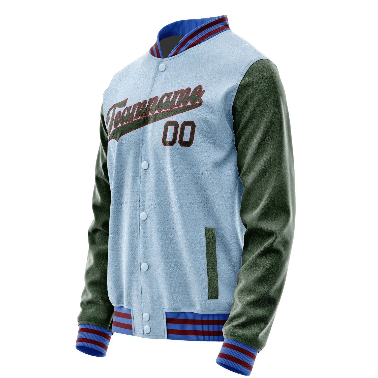 Custom Light Blue Dark Green Jacket sold by Tailorly product image thumbnail 2