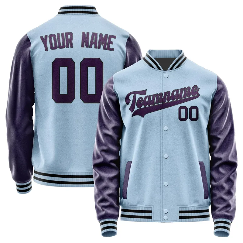 Custom Light Blue Purple Jacket sold by Tailorly