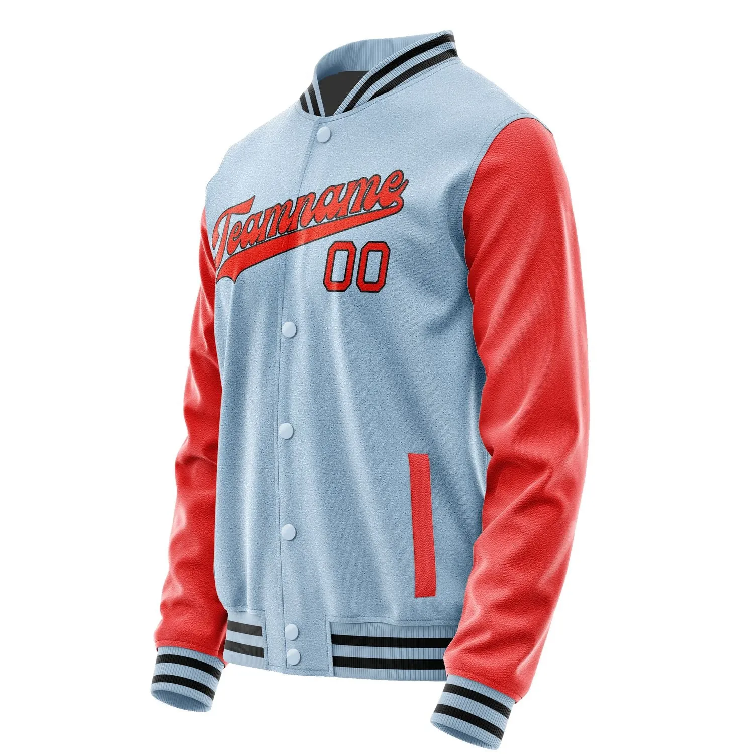 Custom Light Blue Orange Red Jacket sold by Tailorly product image thumbnail 2