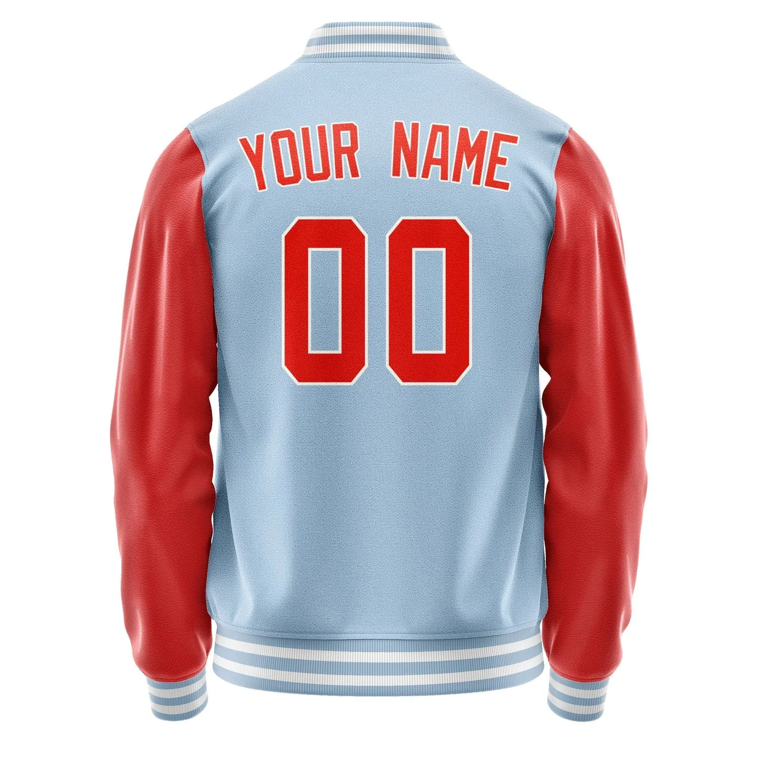Custom Light Blue Orange Red Jacket sold by Tailorly product image thumbnail 3