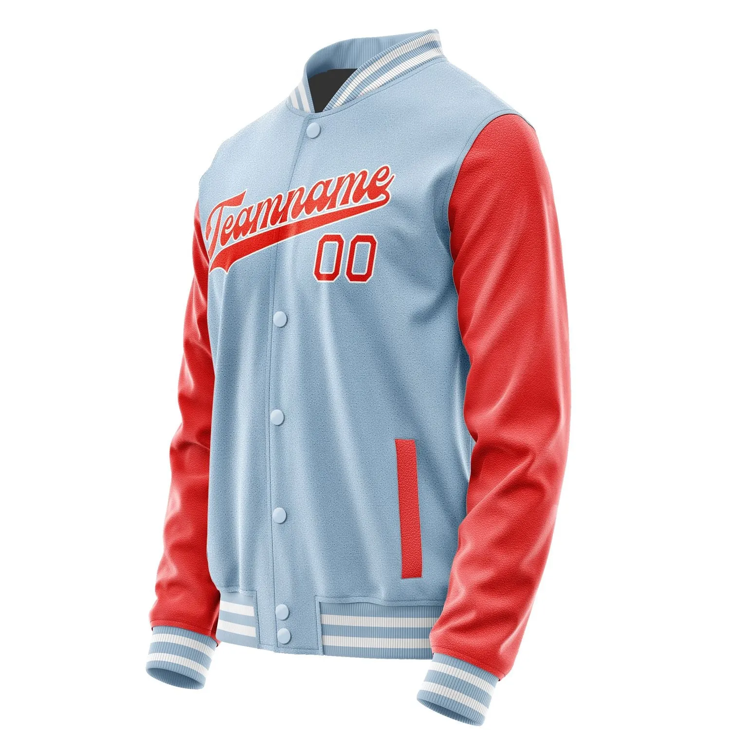 Custom Light Blue Orange Red Jacket sold by Tailorly product image thumbnail 2