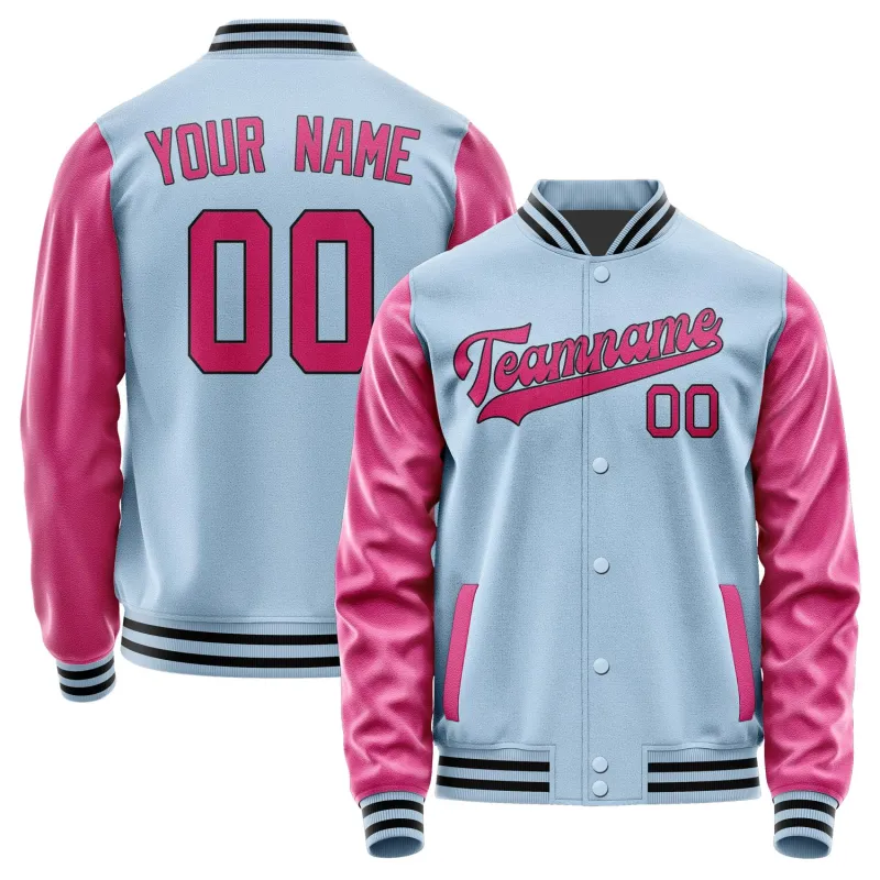 Custom Light Blue Pink Jacket sold by Tailorly